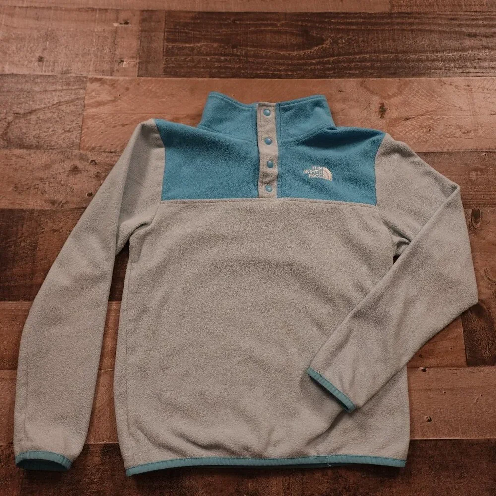 The North Face 1/4‎ Snap Pullover Fleece kids medium 10-12 glacier